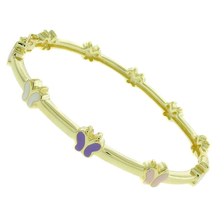Target Ellen 18k Gold Overlay Enamel Butterfly Design Bangle, Girl's,