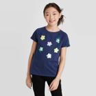 Petitegirls' Short Sleeve Flip Sequin T-shirt - Cat & Jack Navy Xs, Girl's, Blue