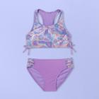 Girls' Iridescent Foil Animal Print Bikini Set - More Than Magic Purple