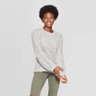 Women's Chunky Long Sleeve Crewneck Pullover Sweater - Universal Thread Gray