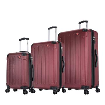 Dukap Intely Smart 3pc Hardside Luggage Set With Integrated Weight Scale And Usb Port - Wine, Red