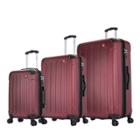 Dukap Intely Smart 3pc Hardside Luggage Set With Integrated Weight Scale And Usb Port - Wine, Red