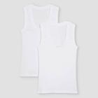Women's Slim Fit 2pk Bundle Tank Top - A New Day White/white