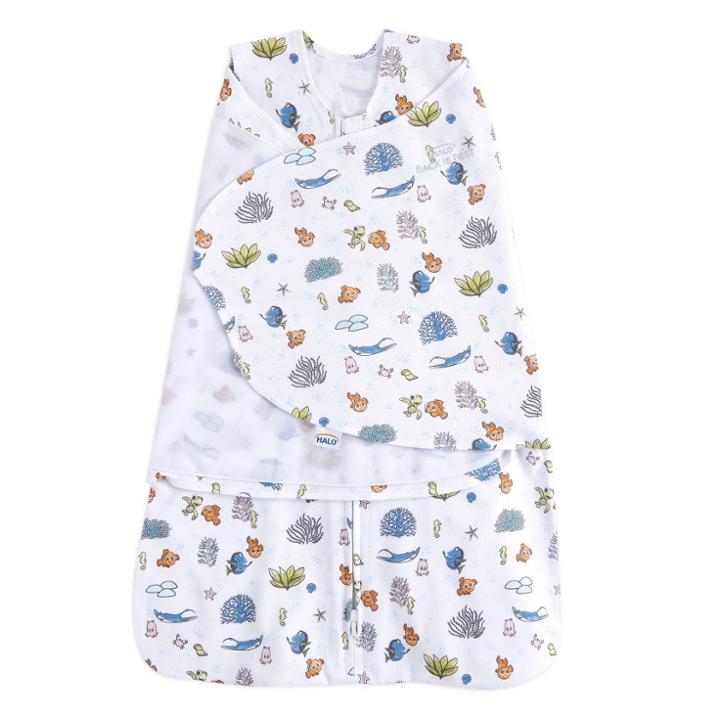 Halo Innovations 100% Cotton Sleepsack Swaddle Wrap - Newborn - Great Barrier Reef
