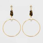 Crystal Hoop Earrings - A New Day Brown, Women's, Gold