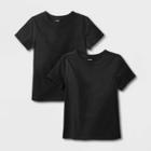 Kids' 2pk Adaptive Short Sleeve T-shirt - Cat & Jack Black/black
