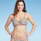 Women's Keyhole Bralette Bikini Top - Shade & Shore Yellow Floral D/dd Cup