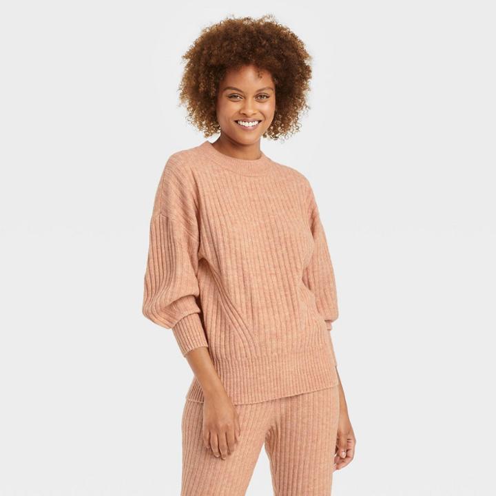 Women's Crewneck Ribbed Pullover Sweater - A New Day