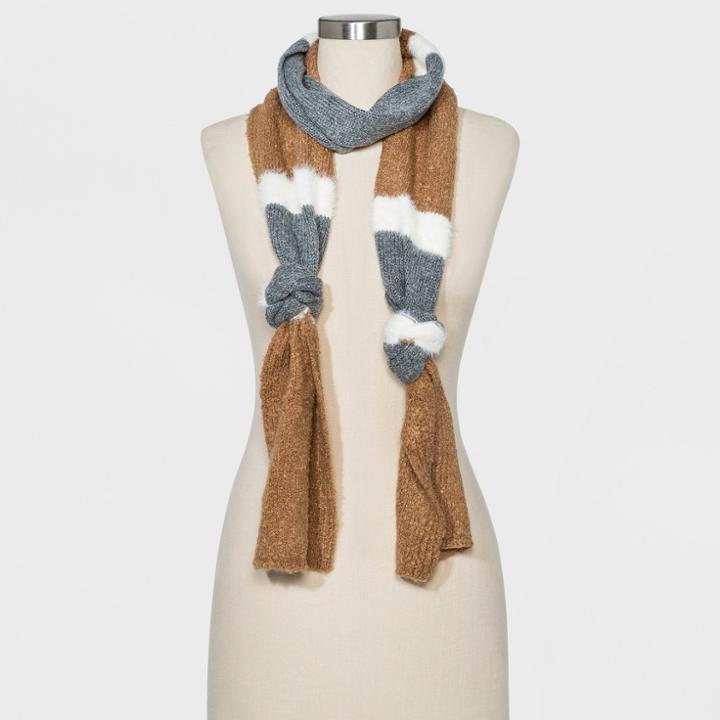 Women's Colorblock Oblong Scarf - Universal Thread Gray, Brown