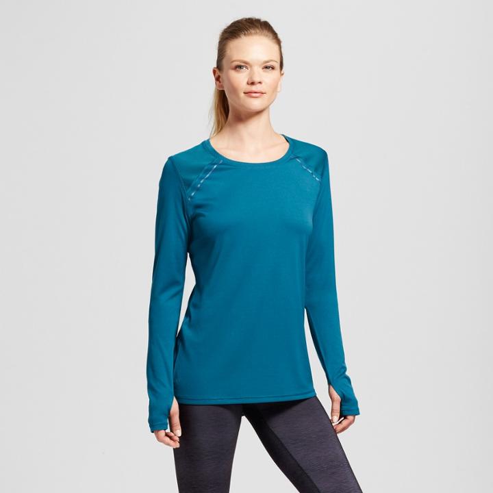 Women's Long Sleeve Ventilated Tech T-shirt - C9 Champion Jeweled Jade Green