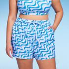 Women's 7 Board Swim Shorts - Wild Fable Multi Blue