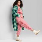 Women's Plus Size Ascot + Hart Malibu Surf Team Graphic Jogger Pants - Pink