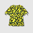 Women's Printed Short Sleeve Ruffle Blouse - Who What Wear Yellow