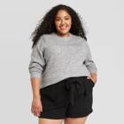 Women's Plus Size Crewneck Pullover Sweater - A New Day Heather Gray