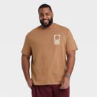 Men's Big & Tall Printed Standard Fit Short Sleeve Crewneck T-shirt - Goodfellow & Co Brown/sun