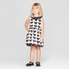 Toddler Girls' Heart Print A-line Dress - Genuine Kids From Oshkosh Cream 18m, Girl's, White