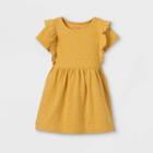 Toddler Girls' Ribbed Ruffle Short Sleeve Dress - Cat & Jack Yellow
