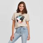 Fifth Sun Women's Love Her Back Tie-dye Earth Rolled Cuff Short Sleeve Graphic T-shirt (juniors') - Taupe Xs, Women's, Brown