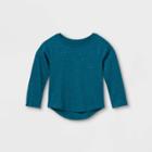 Toddler Girls' Sparkle Long Sleeve T-shirt - Cat & Jack Teal