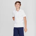 Boys' Short Sleeve Pique Uniform Polo Shirt - Cat & Jack White