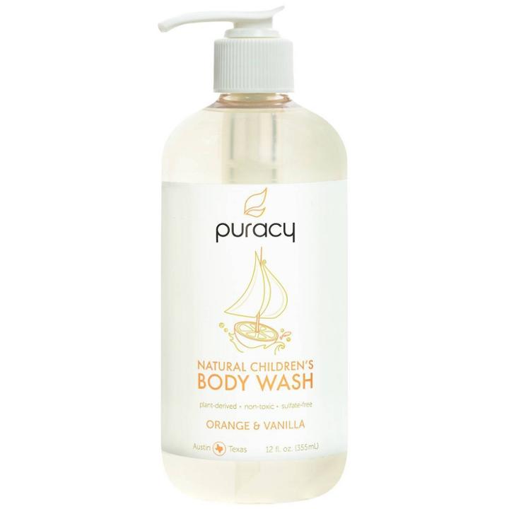 Puracy Natural Children's Body Wash Orange & Vanilla Sulfate-free Kids Soap - 12 Fl Oz, Clear