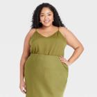Women's Plus Size Woven Cami - A New Day Green