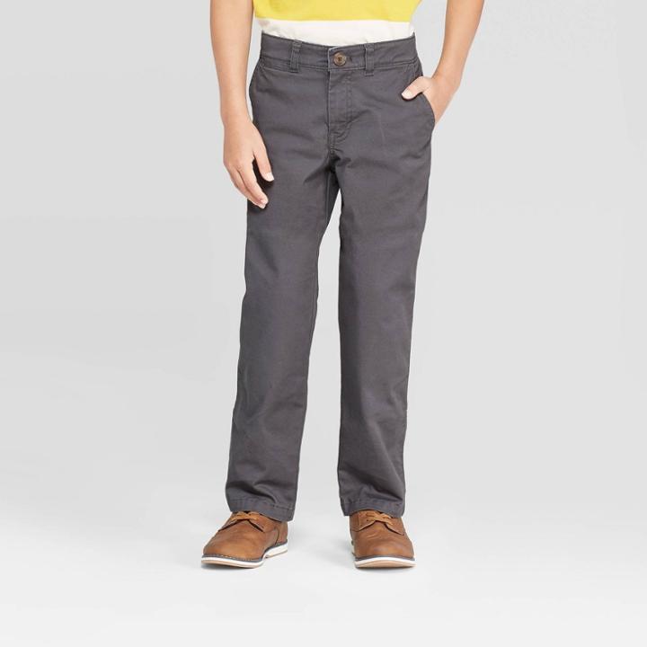 Boys' Chino Pants - Cat & Jack Charcoal (grey)