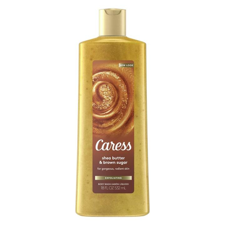 Caress Evenly Gorgeous Burnt Brown Sugar & Karite Butter Scent Exfoliating Body Wash Soap