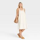 Women's Sleeveless Crochet Trim Dress - Universal Thread White