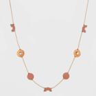 Geometric Beaded Frontal Necklace - Universal Thread Rust, Women's, Red