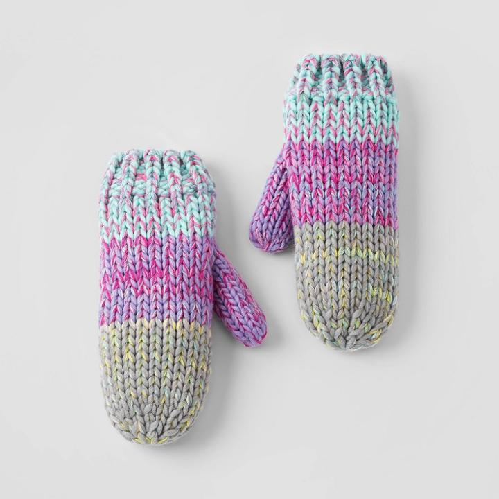 Girls' Rainbow Mittens - Cat & Jack Purple