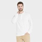 Men's Long Sleeve Henley T-shirt - Goodfellow & Co White