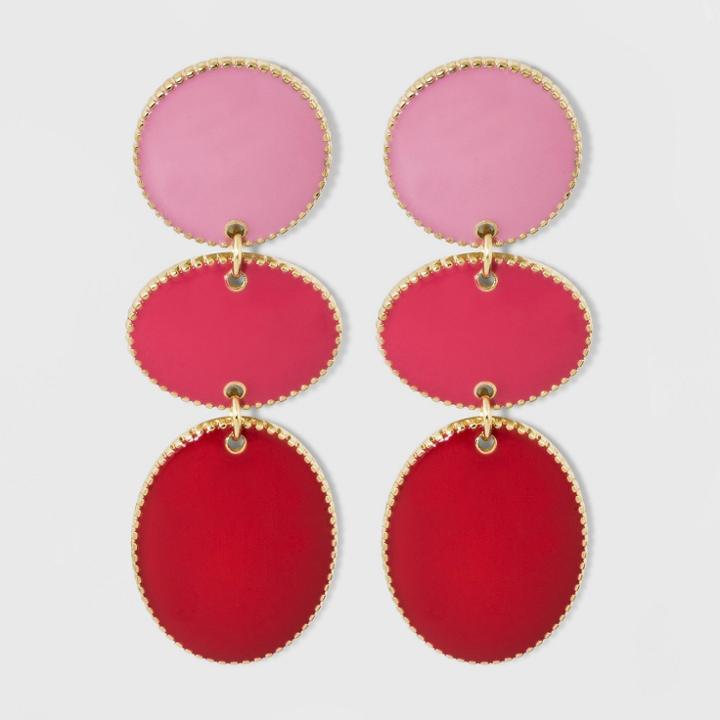 Sugarfix By Baublebar Tiered Enamel Drop Earrings - Magenta Pink, Girl's