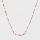 Distributed By Target Sterling Silver Curved Cubic Zirconia Necklace - A New Day Rose Gold