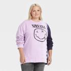 Merch Traffic Women's Nirvana Plus Size Graphic Sweatshirt - Purple Tie-dye