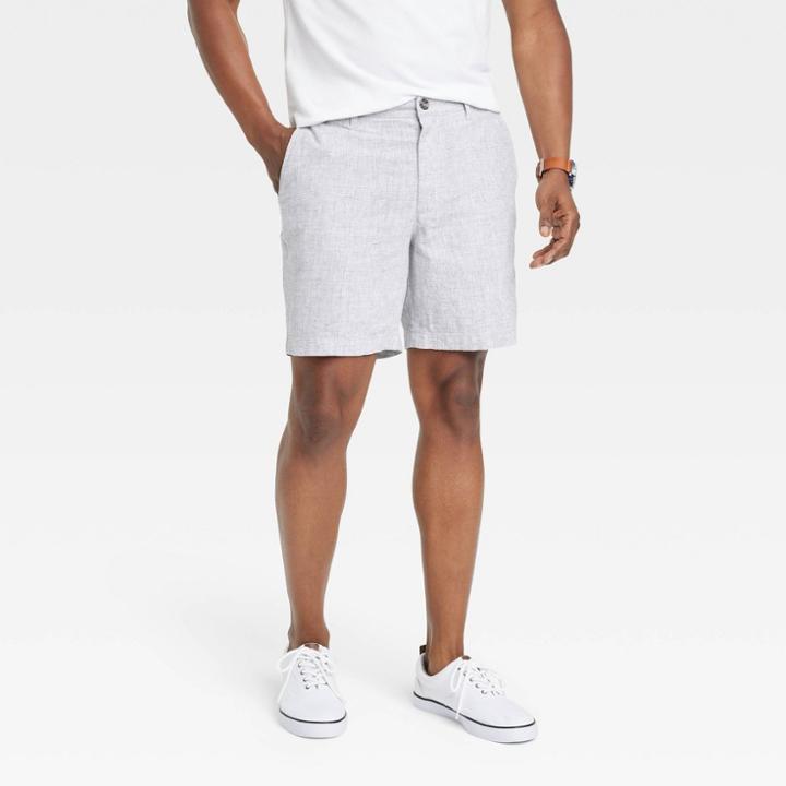 Men's Every Wear 7 Slim Fit Flat Front Chino Shorts - Goodfellow & Co Gray