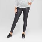 Maternity Faux Front Leather Active Leggings With Crossover Panel - Isabel Maternity By Ingrid & Isabel Black