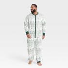 Hearth & Hand With Magnolia Men's Big & Tall Reindeer Good Tidings Union Suit Green/cream - Hearth & Hand With