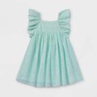 Toddler Girls' Ruffle Sleeve Eyelet Tutu Dress - Cat & Jack Mint