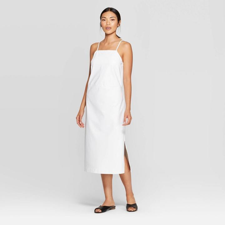 Target Women's Sleeveless Boat Neck Midi A Line Dress - Prologue White