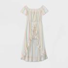 Girls' Off The Shoulder Walk-through Striped Dress - Art Class