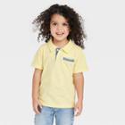 Toddler Boys' Chambray Pocket Short Sleeve Knit Polo Shirt - Cat & Jack Yellow