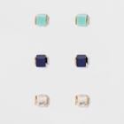 Small Stone Cubes Earring Set 3ct - Universal Thread Gray