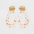 Acrylic Tear Drop Earrings - A New Day Gold/white, Women's