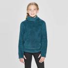 Girls' Fleece Funnel Neck Pullover - C9 Champion Jade Blue S, Girl's, Size: Small, Green Blue