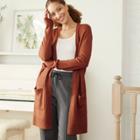 Women's Open-front Cozy Cardigan - A New Day Rust