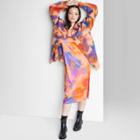 Women's Satin Slip Dress - Wild Fable Orange Tie-dye