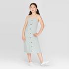 Target Girls' Button-down Midi Dress - Art Class Gray