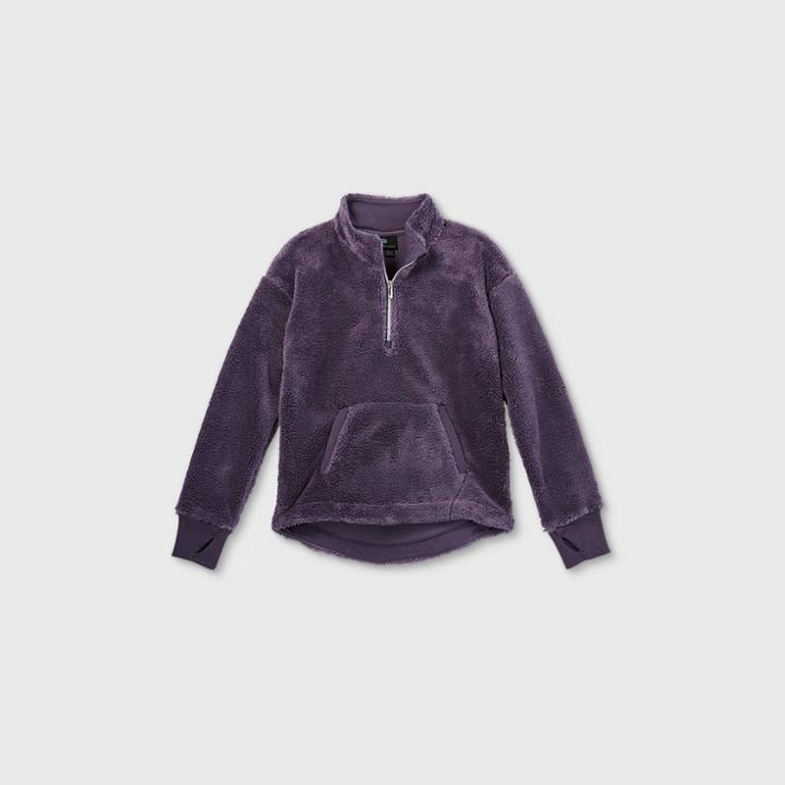 Girls' Sherpa 1/4 Zip Pullover - All In Motion Purple