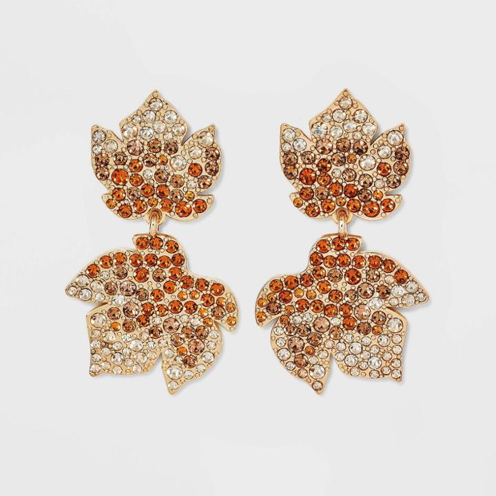 Sugarfix By Baublebar 'be-leaf In Yourself' Earrings - Orange